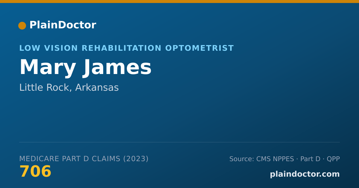 Shareable card for Mary James - Low Vision Rehabilitation Optometrist, Little Rock, AR