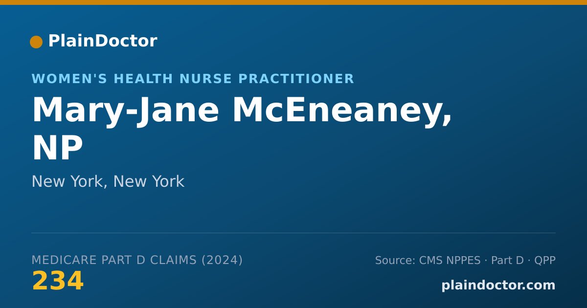 Shareable card for Mary-Jane McEneaney, NP - Women's Health Nurse Practitioner, New York, NY