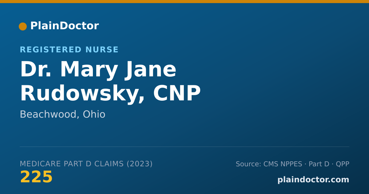 Shareable card for Mary Jane Rudowsky, CNP - Registered Nurse, Beachwood, OH