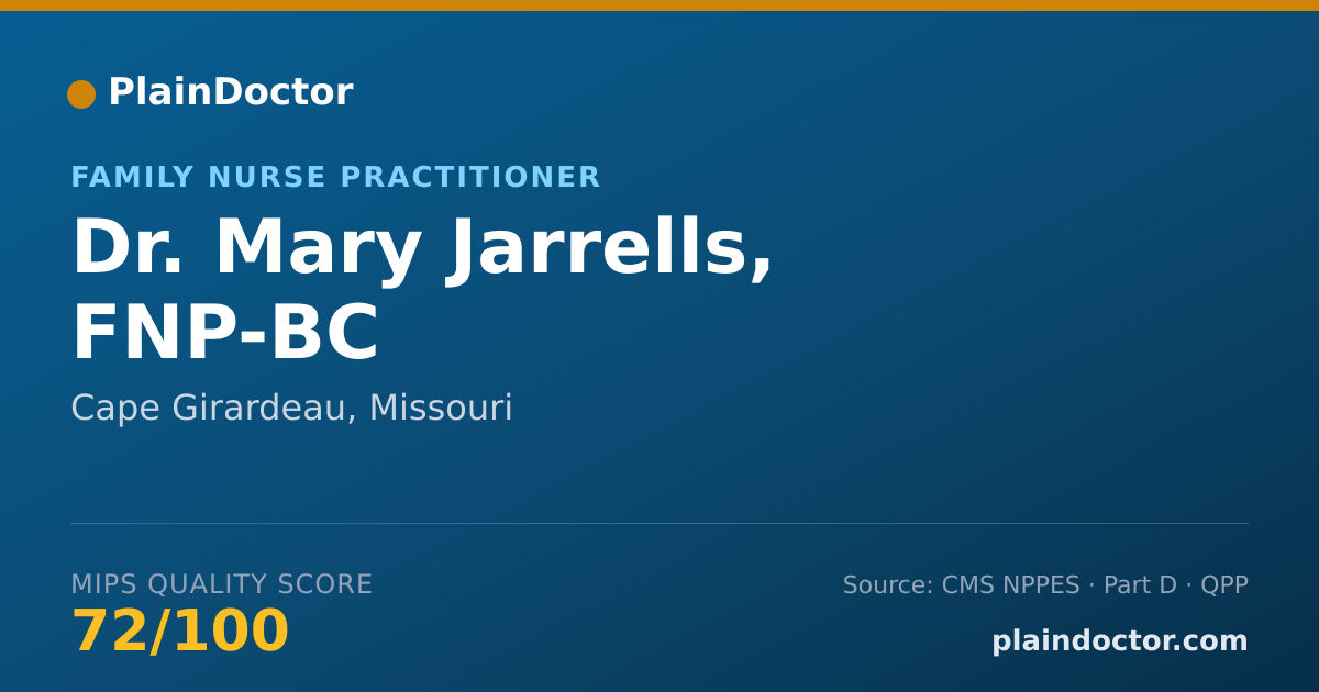 Shareable card for Mary Jarrells, FNP-BC - Family Nurse Practitioner, Cape Girardeau, MO