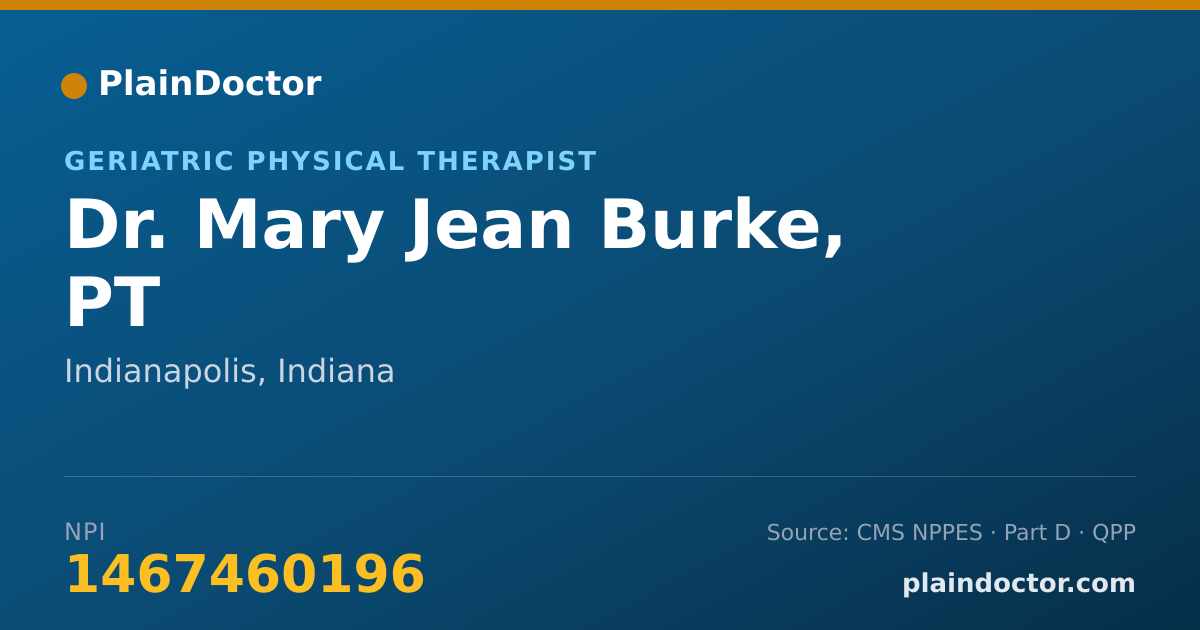 Shareable card for Mary Jean Burke, PT - Geriatric Physical Therapist, Indianapolis, IN