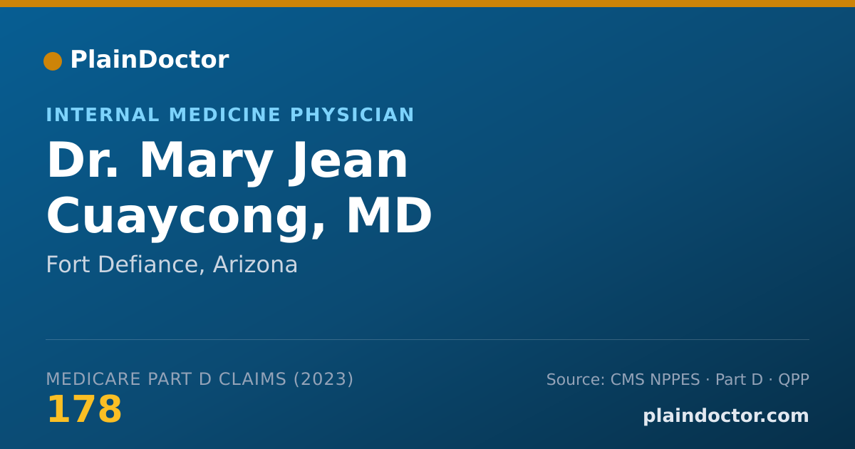 Shareable card for Mary Jean Cuaycong, MD - Internal Medicine Physician, Fort Defiance, AZ