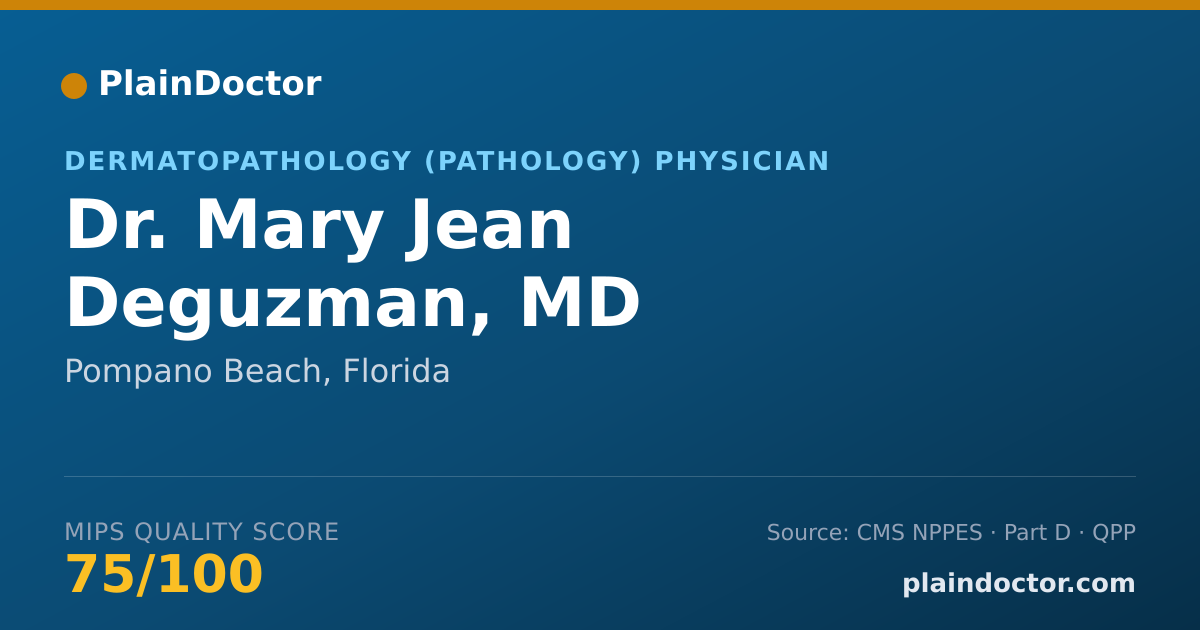 Shareable card for Mary Jean Deguzman, MD - Dermatopathology (Pathology) Physician, Pompano Beach, FL