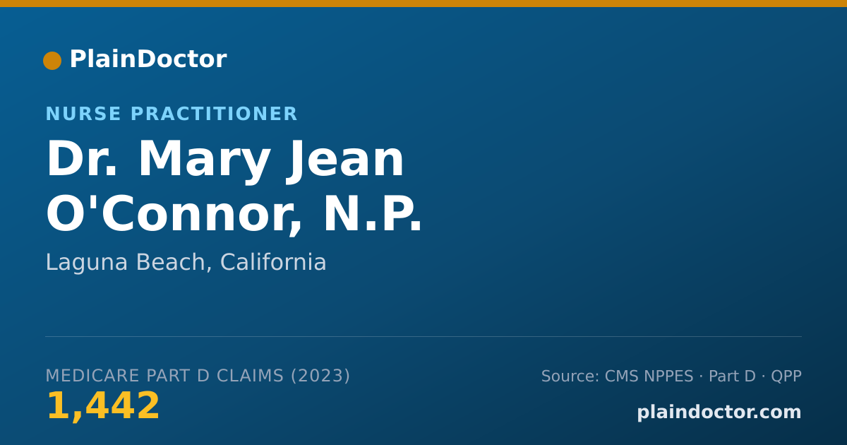 Shareable card for Mary Jean O'Connor, N.P. - Nurse Practitioner, Laguna Beach, CA