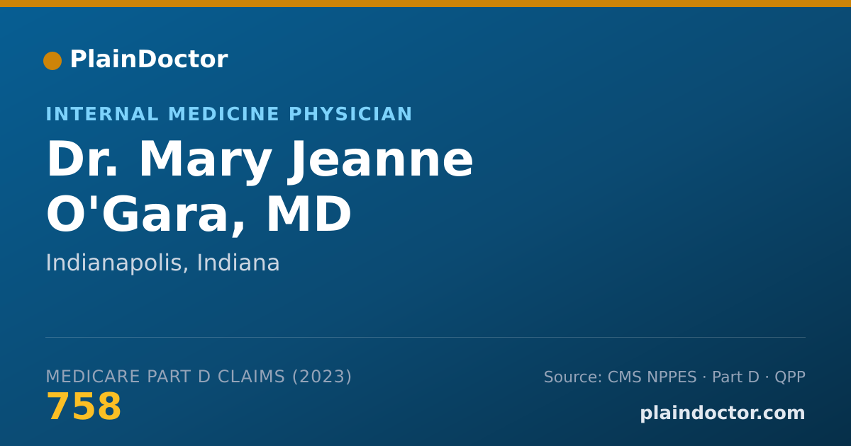 Shareable card for Mary Jeanne O'Gara, MD - Internal Medicine Physician, Indianapolis, IN