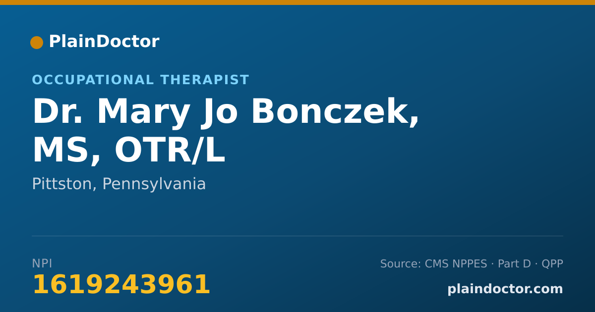 Shareable card for Mary Jo Bonczek, MS, OTR/L - Occupational Therapist, Pittston, PA