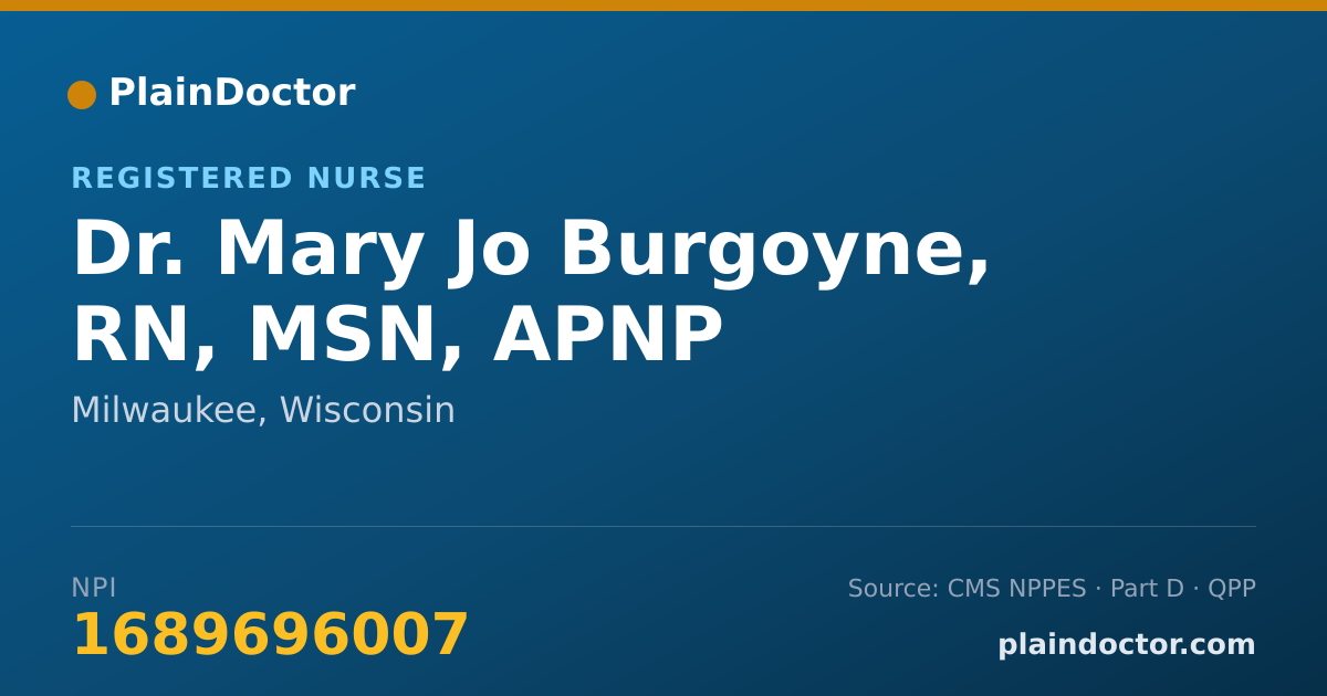 Shareable card for Mary Jo Burgoyne, RN, MSN, APNP - Registered Nurse, Milwaukee, WI