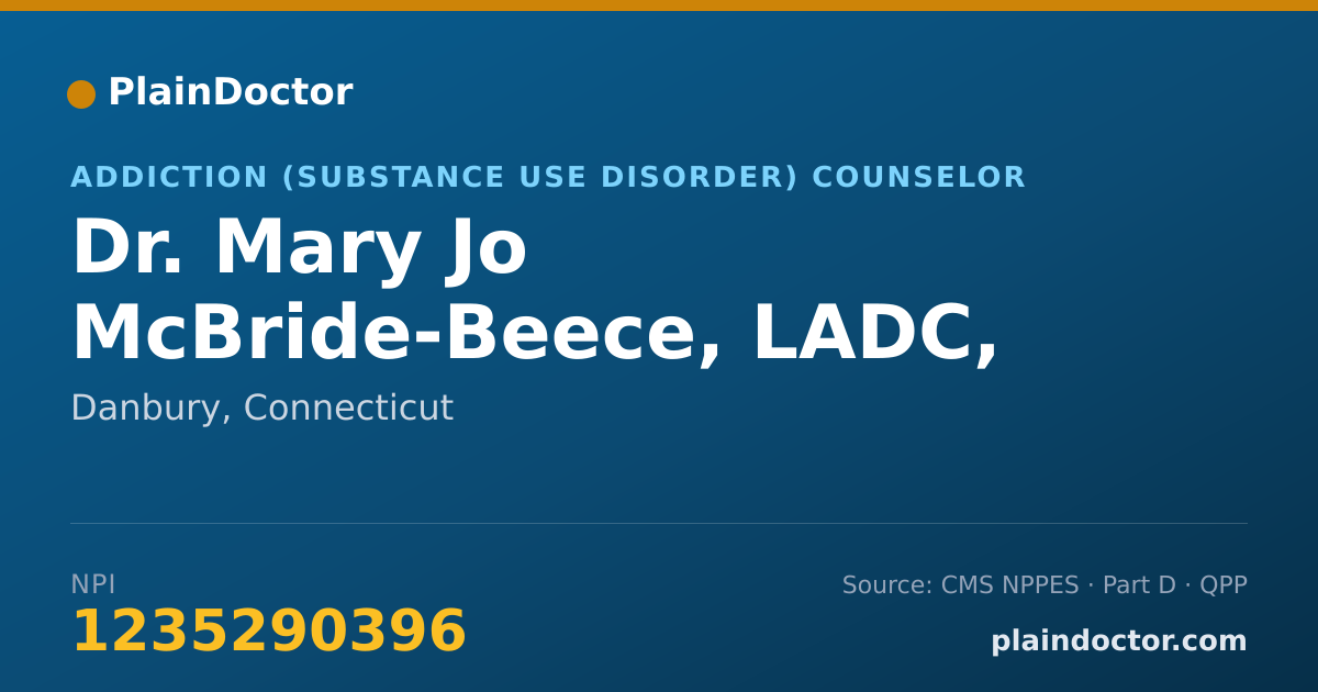 Shareable card for Mary Jo McBride-Beece, LADC, LMFT - Addiction (Substance Use Disorder) Counselor, Danbury, CT