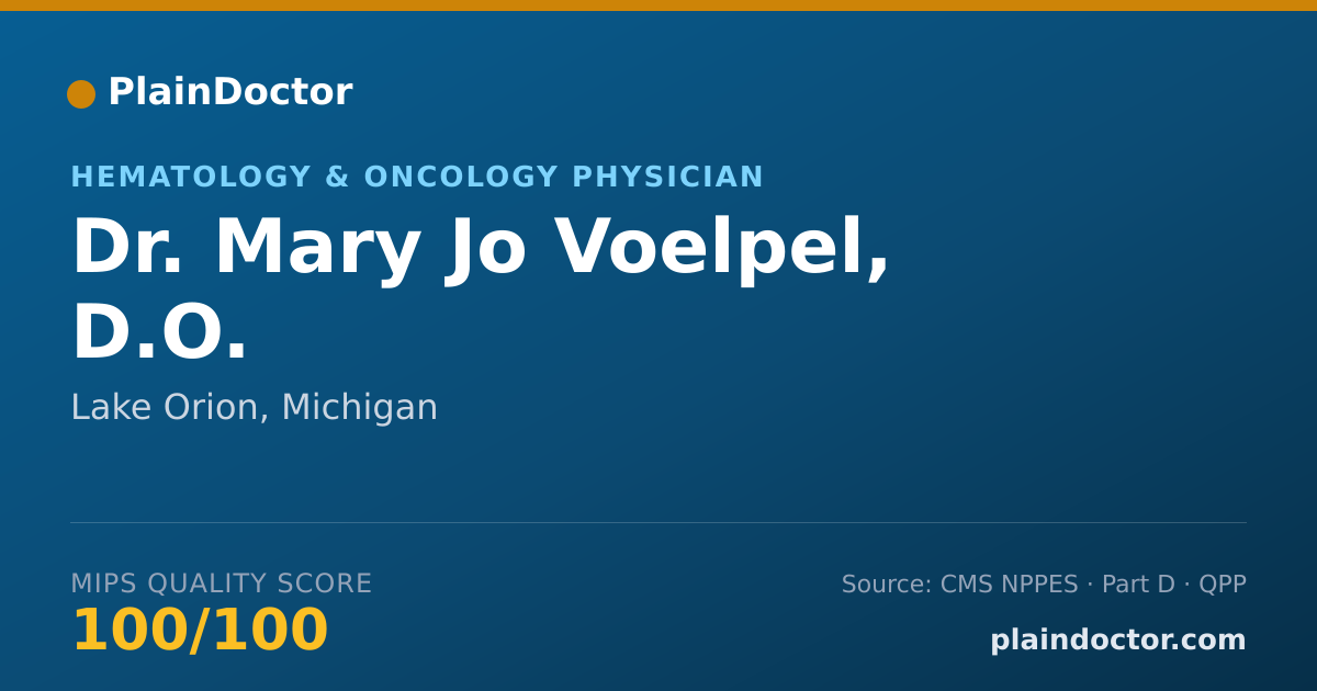 Shareable card for Mary Jo Voelpel, D.O. - Hematology & Oncology Physician, Lake Orion, MI