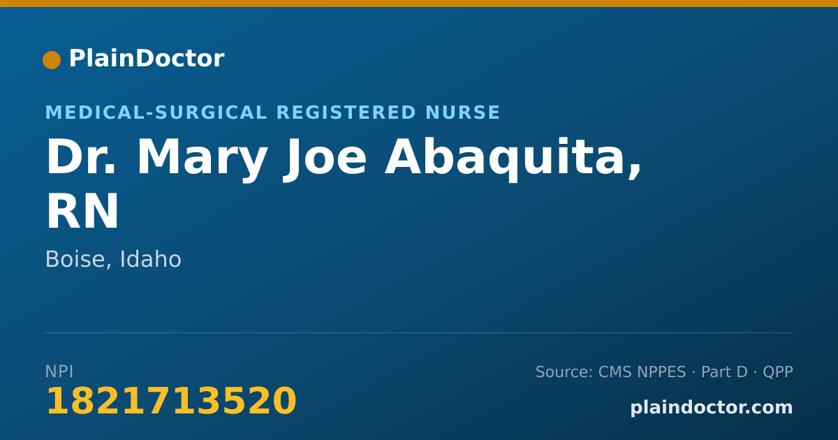 Shareable card for Mary Joe Abaquita, RN - Medical-Surgical Registered Nurse, Boise, ID