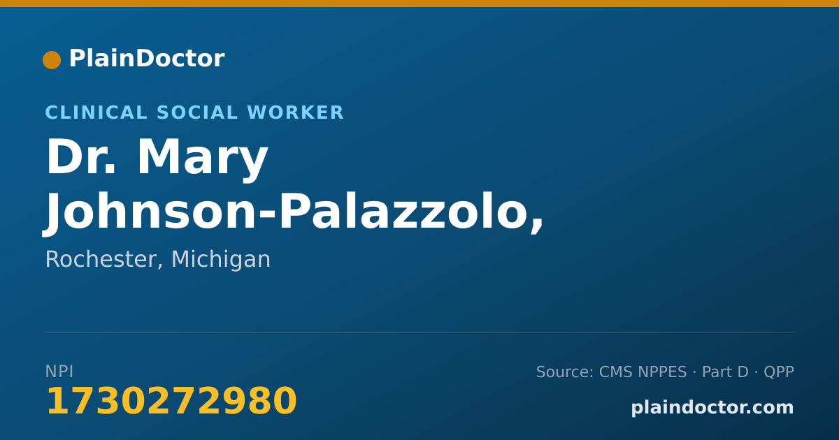 Shareable card for Mary Johnson-Palazzolo, LMSW - Clinical Social Worker, Rochester, MI