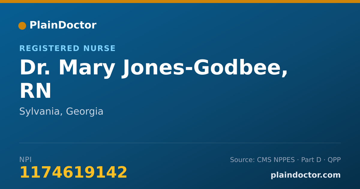 Shareable card for Mary Jones-Godbee, RN - Registered Nurse, Sylvania, GA