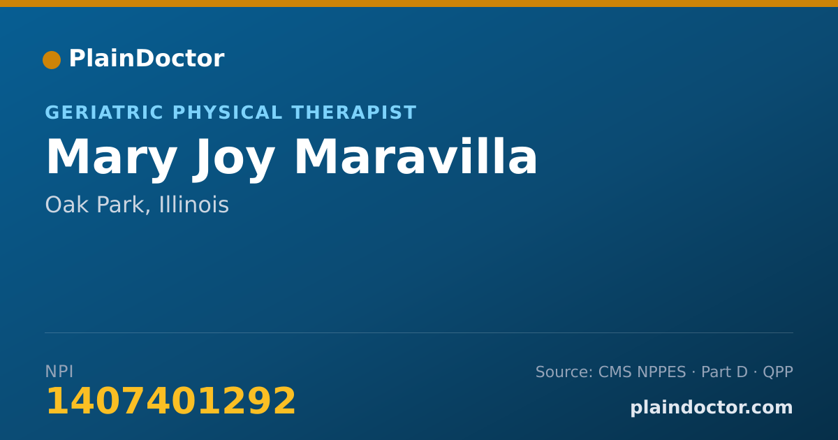Shareable card for Mary Joy Maravilla - Geriatric Physical Therapist, Oak Park, IL