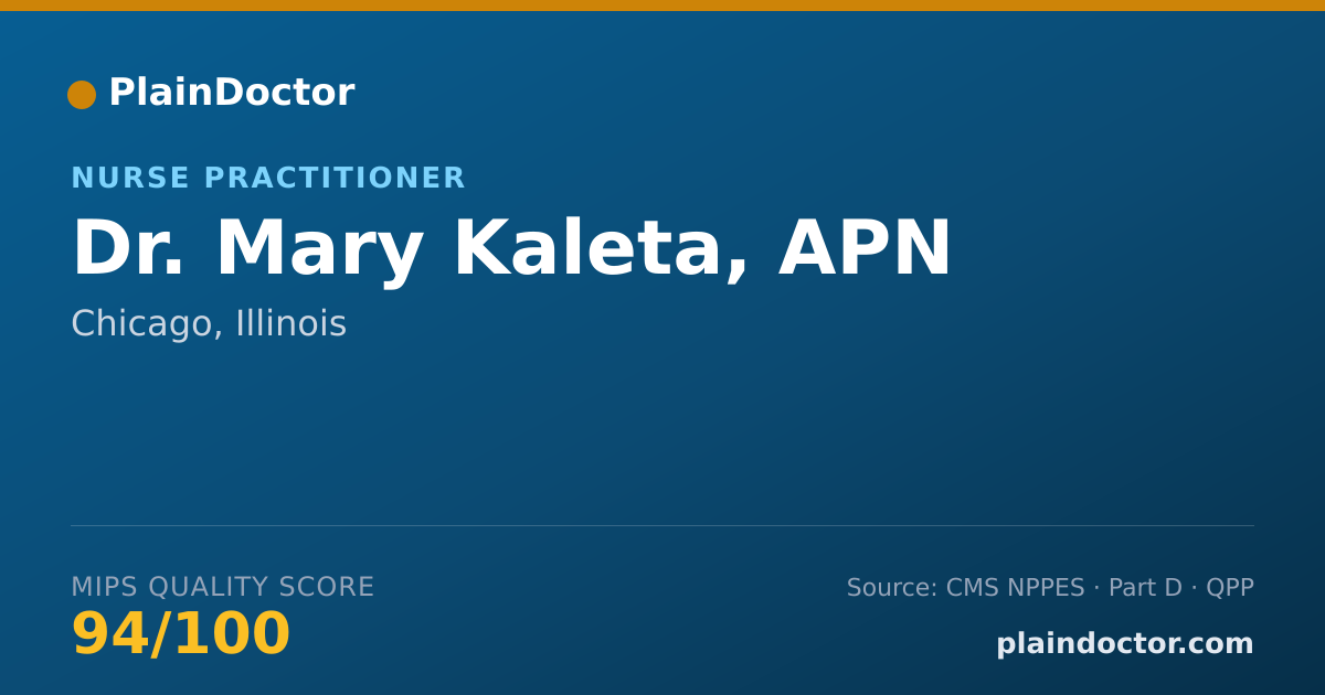 Shareable card for Mary Kaleta, APN - Nurse Practitioner, Chicago, IL