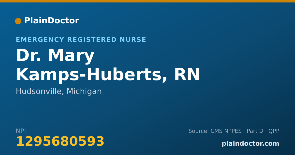 Shareable card for Mary Kamps-Huberts, RN - Emergency Registered Nurse, Hudsonville, MI