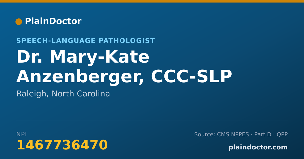 Shareable card for Mary-Kate Anzenberger, CCC-SLP - Speech-Language Pathologist, Raleigh, NC