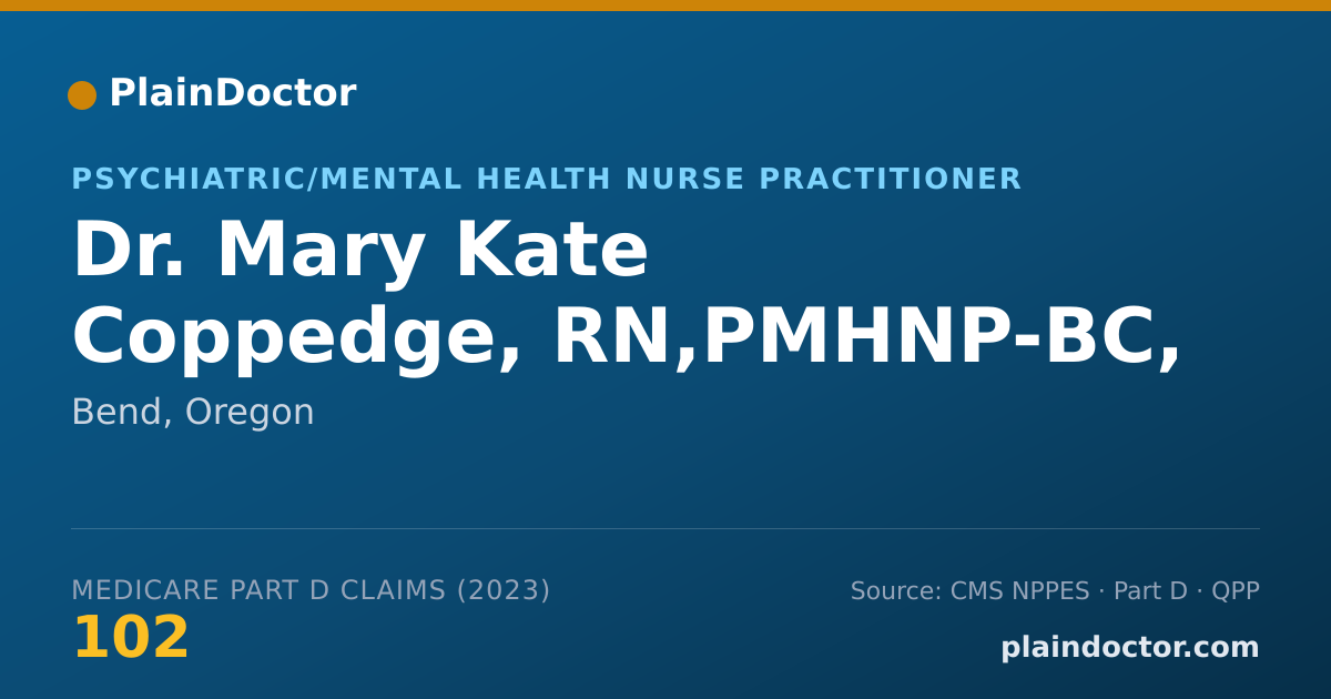 Shareable card for Mary Kate Coppedge, RN,PMHNP-BC, MSN - Psychiatric/Mental Health Nurse Practitioner, Bend, OR