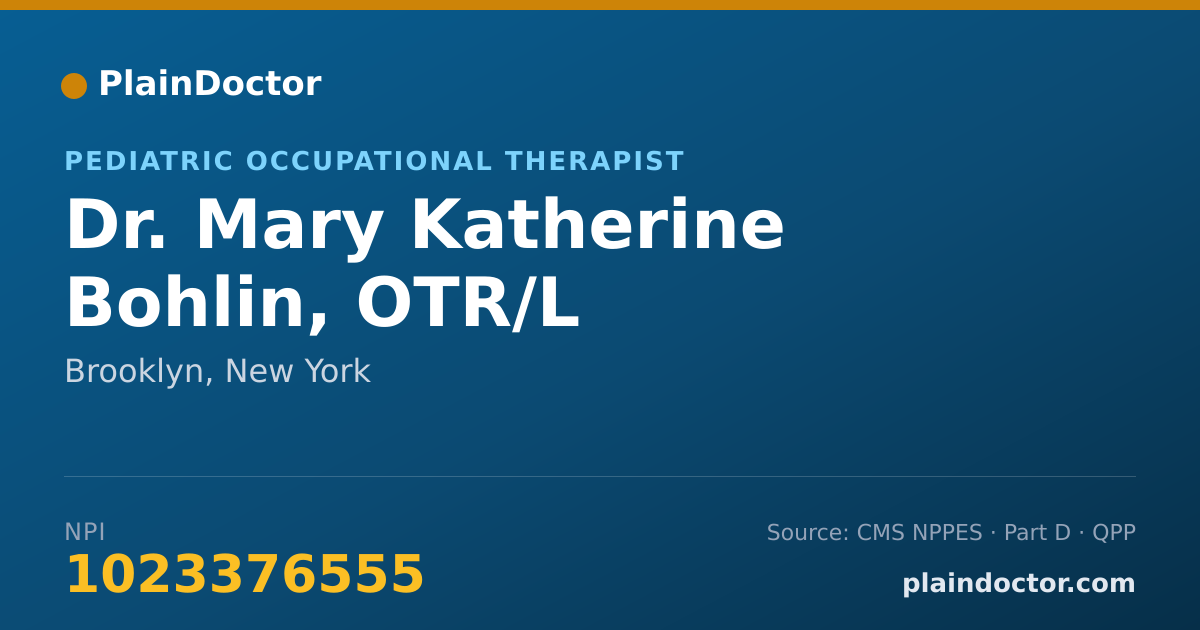 Shareable card for Mary Katherine Bohlin, OTR/L - Pediatric Occupational Therapist, Brooklyn, NY