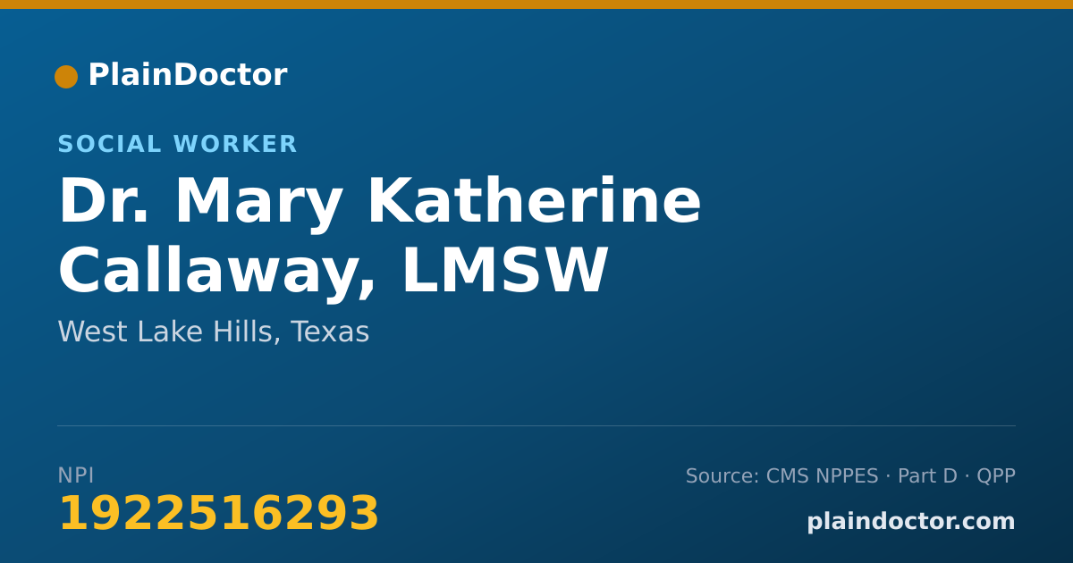 Shareable card for Mary Katherine Callaway, LMSW - Social Worker, West Lake Hills, TX