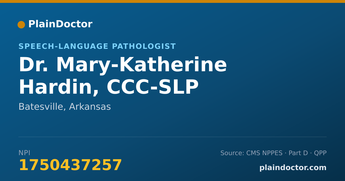Shareable card for Mary-Katherine Hardin, CCC-SLP - Speech-Language Pathologist, Batesville, AR