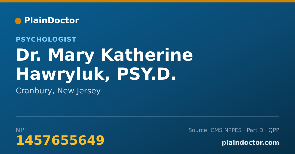 Shareable card for Mary Katherine Hawryluk, PSY.D. - Psychologist, Cranbury, NJ