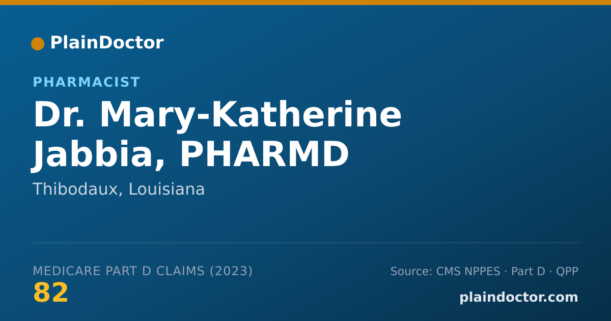 Shareable card for Mary-Katherine Jabbia, PHARMD - Pharmacist, Thibodaux, LA