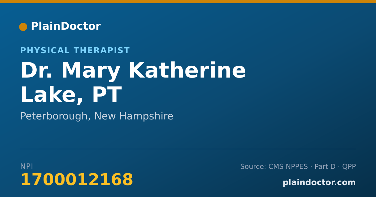 Shareable card for Mary Katherine Lake, PT - Physical Therapist, Peterborough, NH