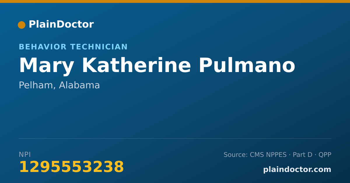 Shareable card for Mary Katherine Pulmano - Behavior Technician, Pelham, AL