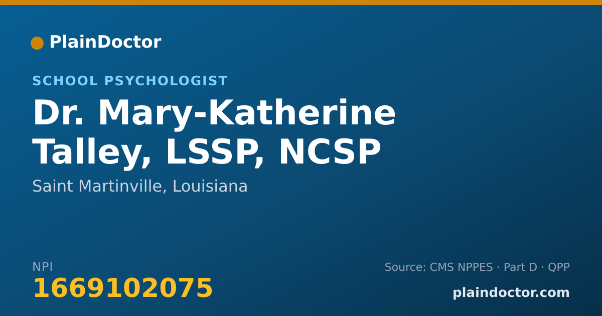 Shareable card for Mary-Katherine Talley, LSSP, NCSP - School Psychologist, Saint Martinville, LA