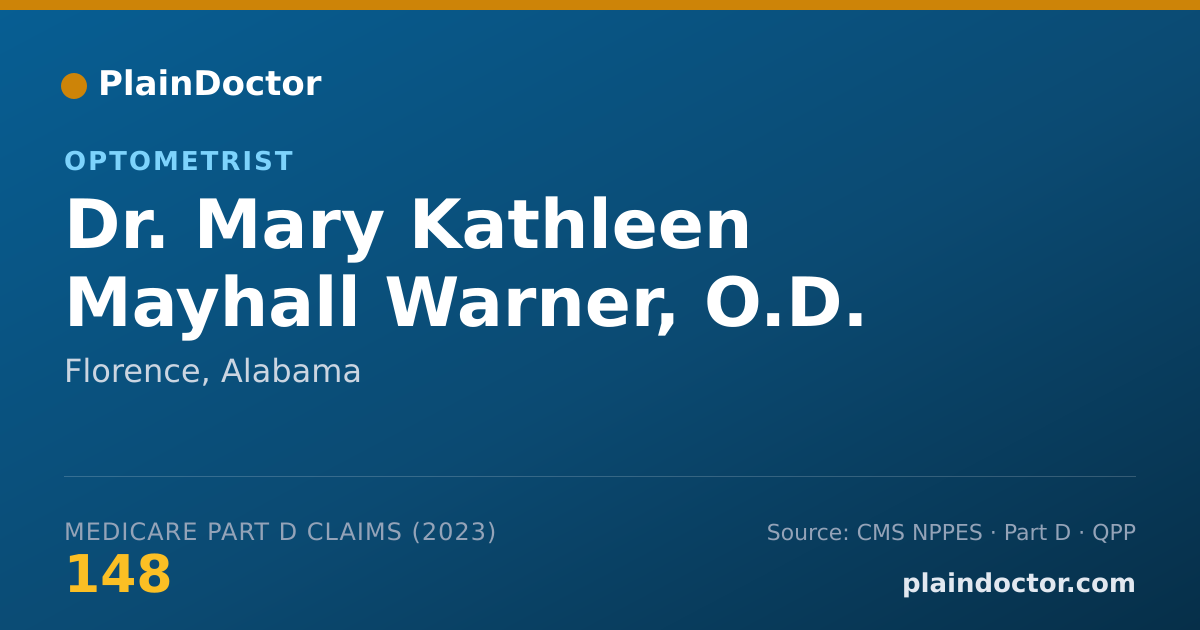Shareable card for Mary Kathleen Mayhall Warner, O.D. - Optometrist, Florence, AL