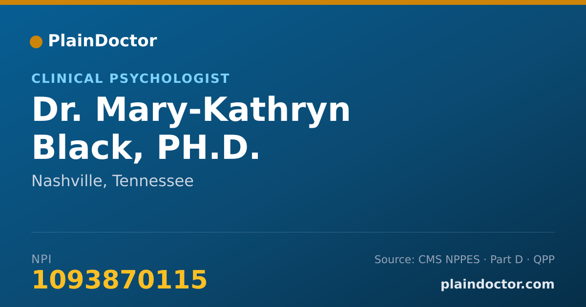 Shareable card for Mary-Kathryn Black, PH.D. - Clinical Psychologist, Nashville, TN