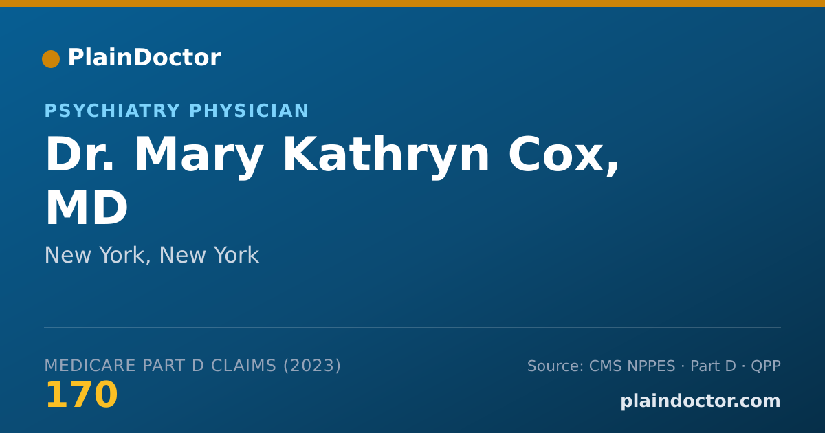 Shareable card for Mary Kathryn Cox, MD - Psychiatry Physician, New York, NY