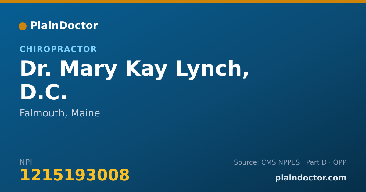 Shareable card for Mary Kay Lynch, D.C. - Chiropractor, Falmouth, ME