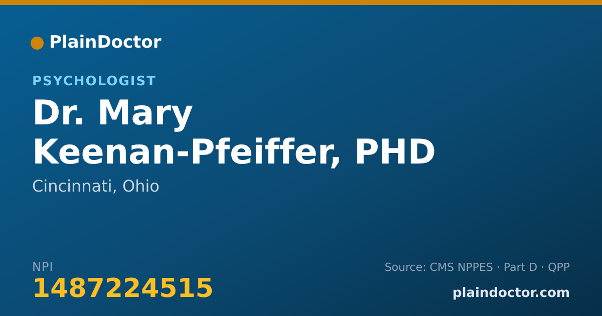 Shareable card for Mary Keenan-Pfeiffer, PHD - Psychologist, Cincinnati, OH