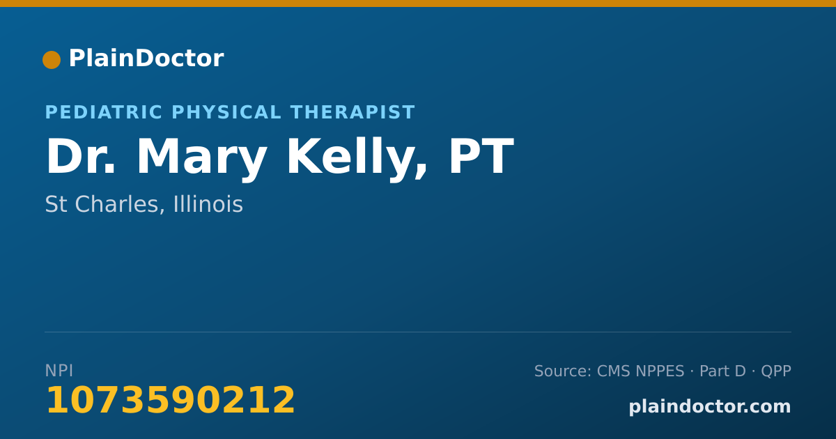 Shareable card for Mary Kelly, PT - Pediatric Physical Therapist, St Charles, IL