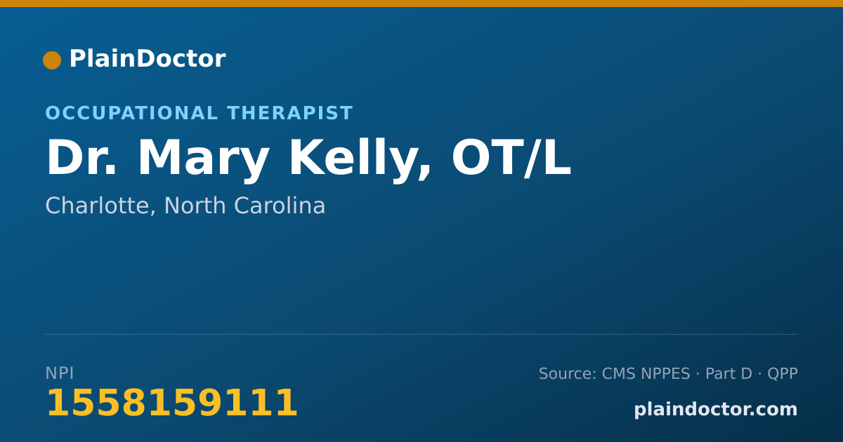 Shareable card for Mary Kelly, OT/L - Occupational Therapist, Charlotte, NC