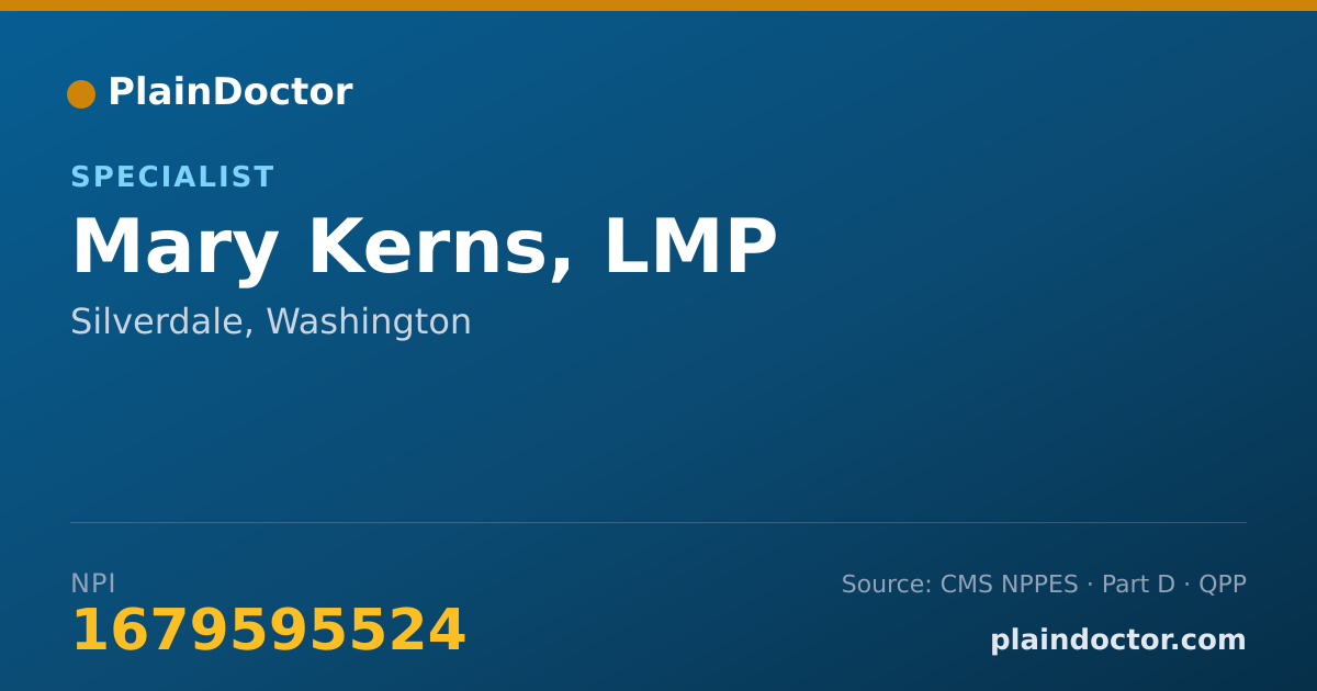 Shareable card for Mary Kerns, LMP - Specialist, Silverdale, WA