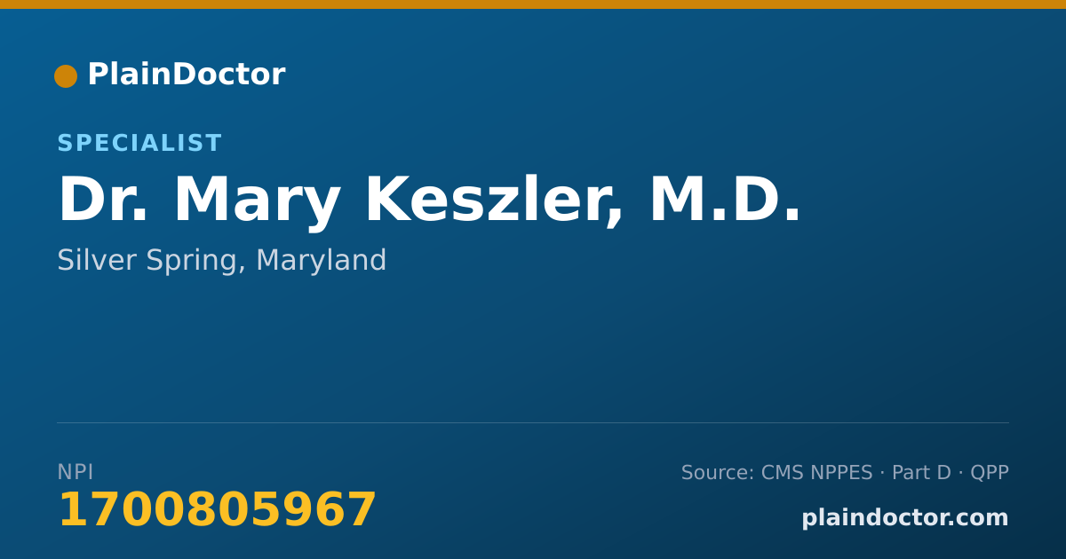 Shareable card for Mary Keszler, M.D. - Specialist, Silver Spring, MD
