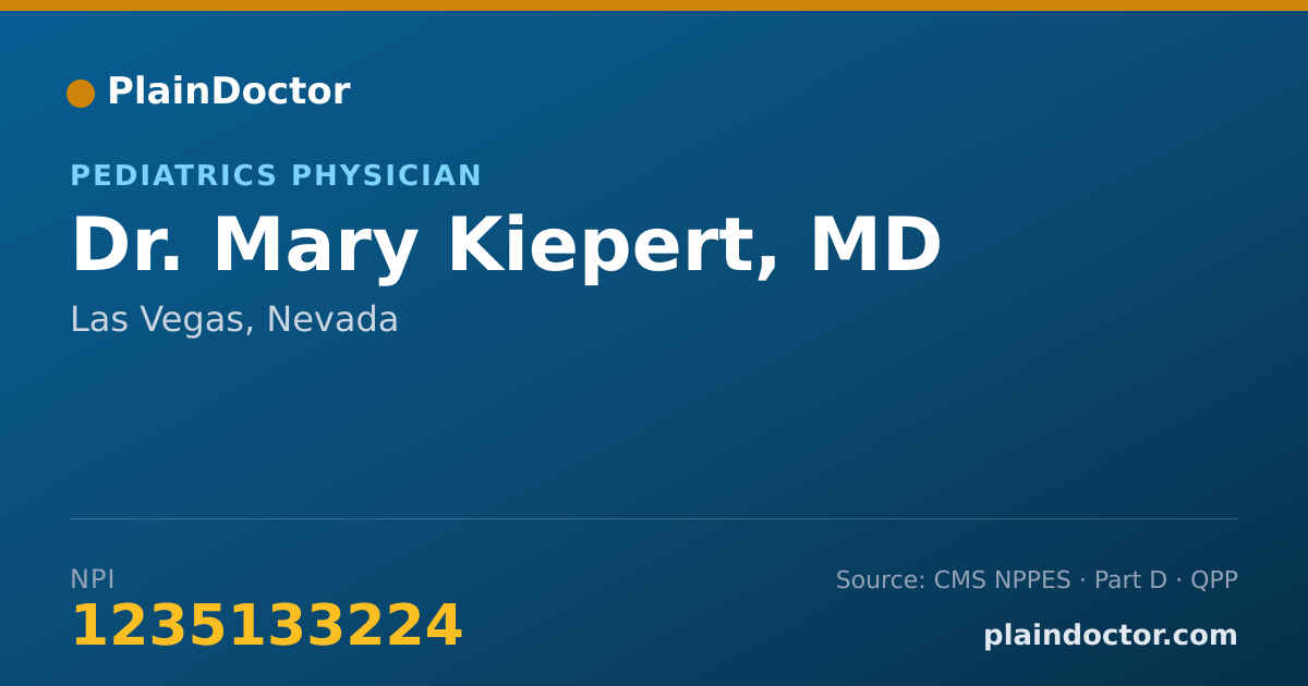 Shareable card for Mary Kiepert, MD - Pediatrics Physician, Las Vegas, NV