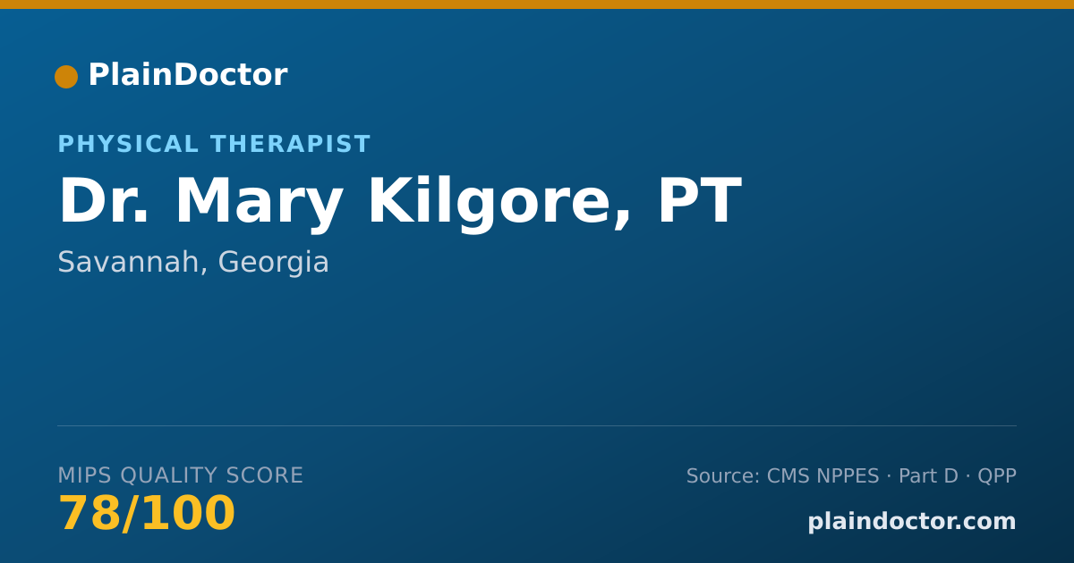 Shareable card for Mary Kilgore, PT - Physical Therapist, Savannah, GA