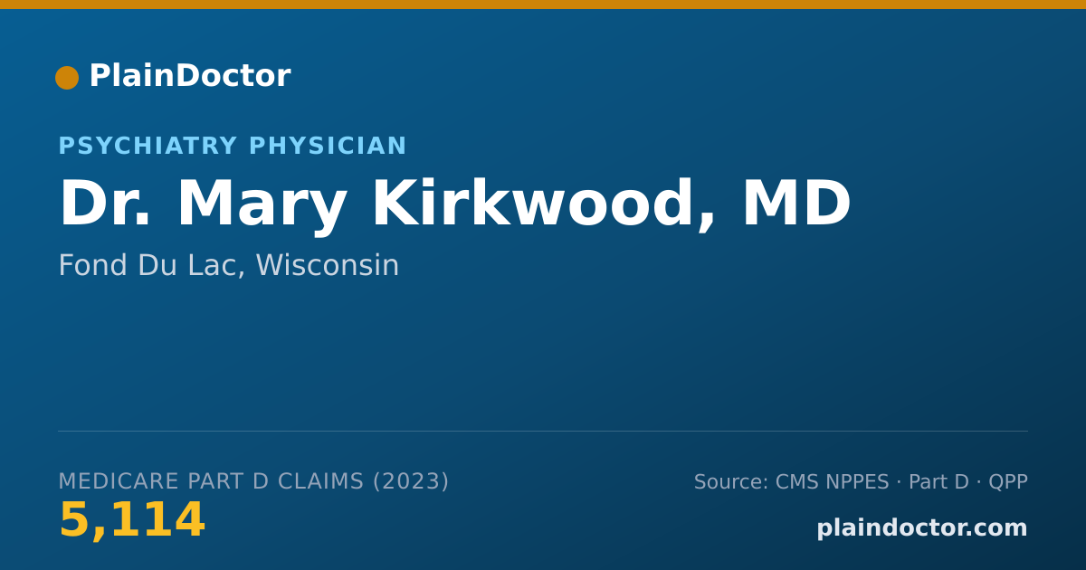 Shareable card for Mary Kirkwood, MD - Psychiatry Physician, Fond Du Lac, WI