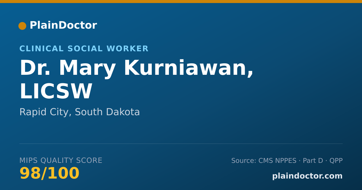 Shareable card for Mary Kurniawan, LICSW - Clinical Social Worker, Rapid City, SD