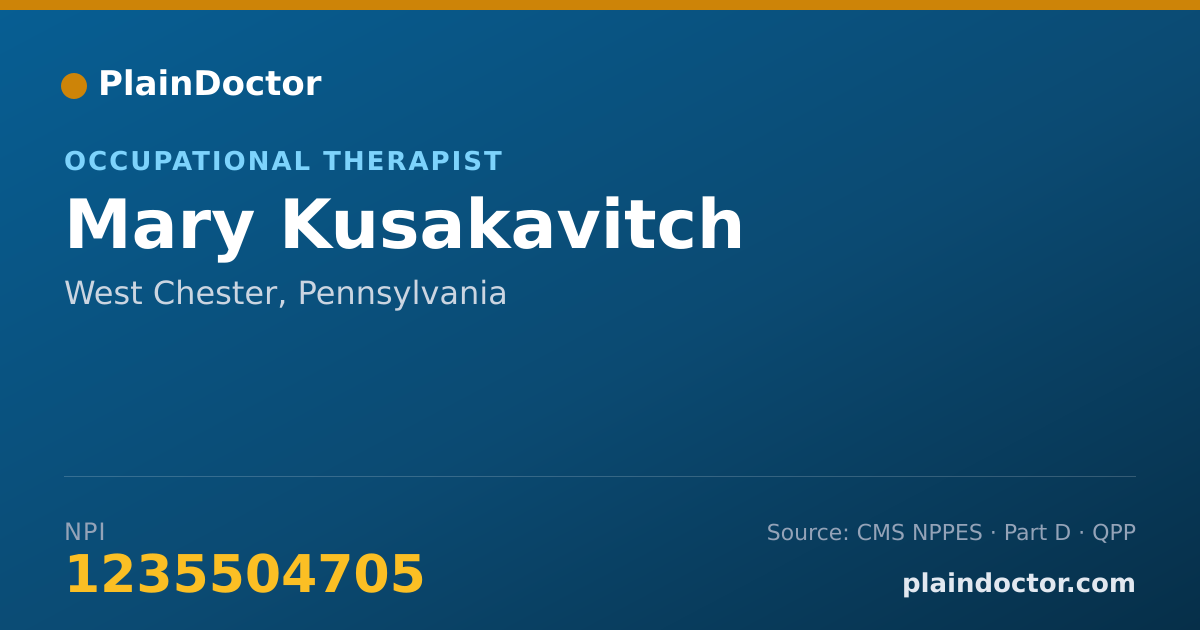 Shareable card for Mary Kusakavitch - Occupational Therapist, West Chester, PA