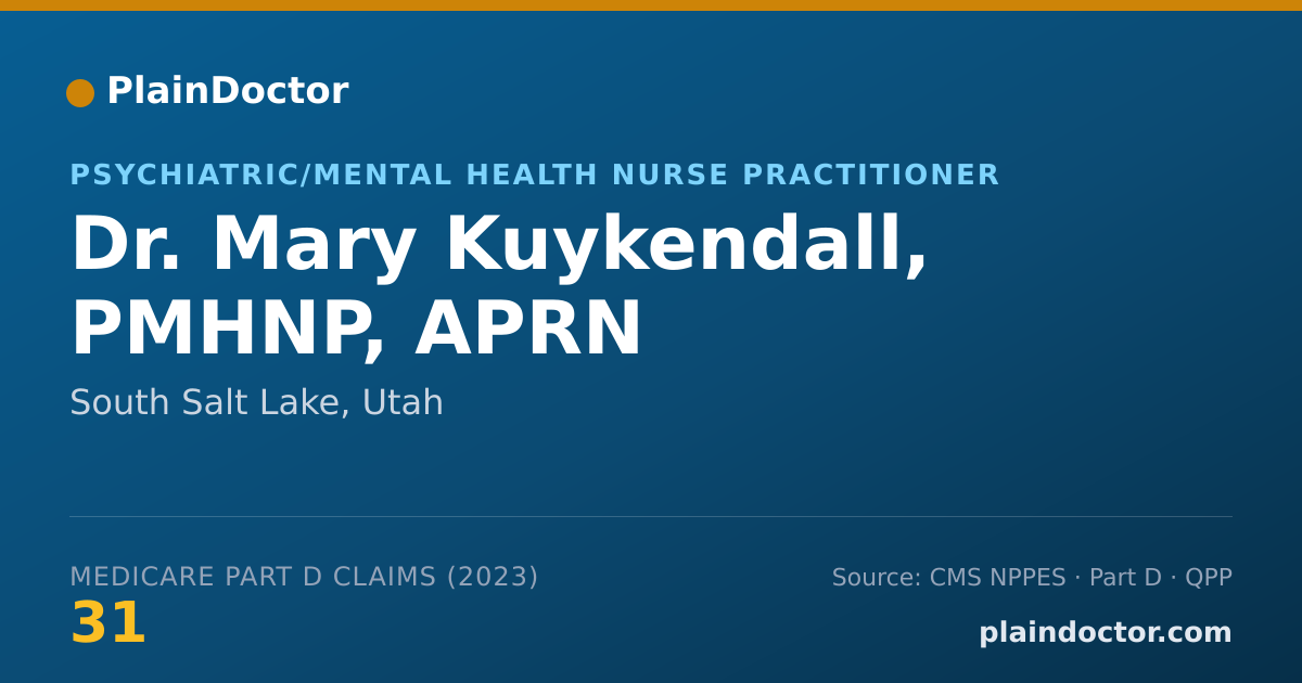 Shareable card for Mary Kuykendall, PMHNP, APRN - Psychiatric/Mental Health Nurse Practitioner, South Salt Lake, UT