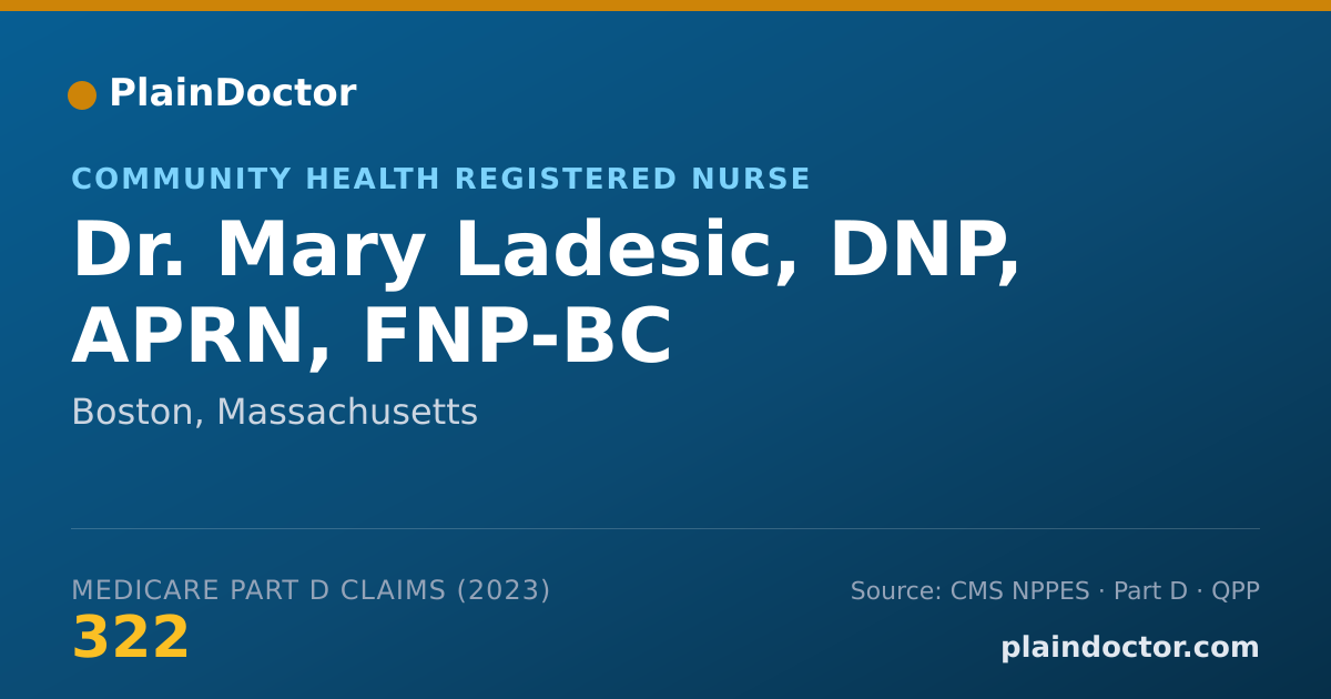 Shareable card for Mary Ladesic, DNP, APRN, FNP-BC - Community Health Registered Nurse, Boston, MA