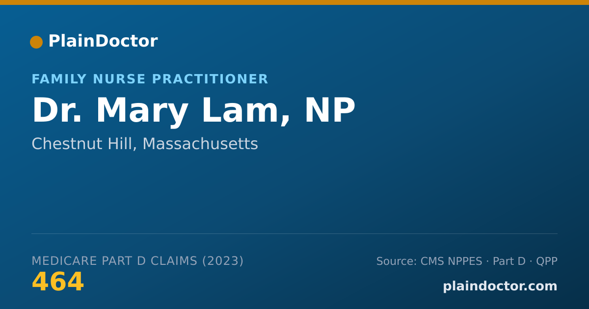 Shareable card for Mary Lam, NP - Family Nurse Practitioner, Chestnut Hill, MA