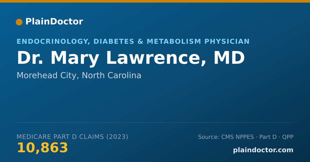Shareable card for Mary Lawrence, MD - Endocrinology, Diabetes & Metabolism Physician, Morehead City, NC