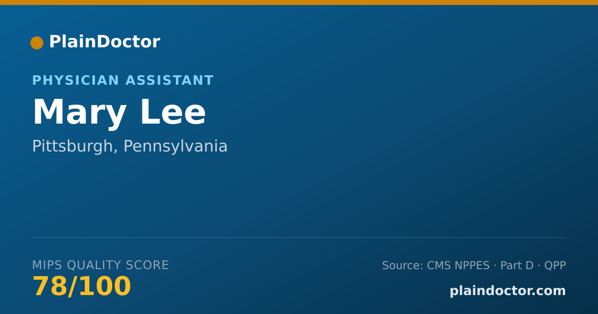 Shareable card for Mary Lee - Physician Assistant, Pittsburgh, PA