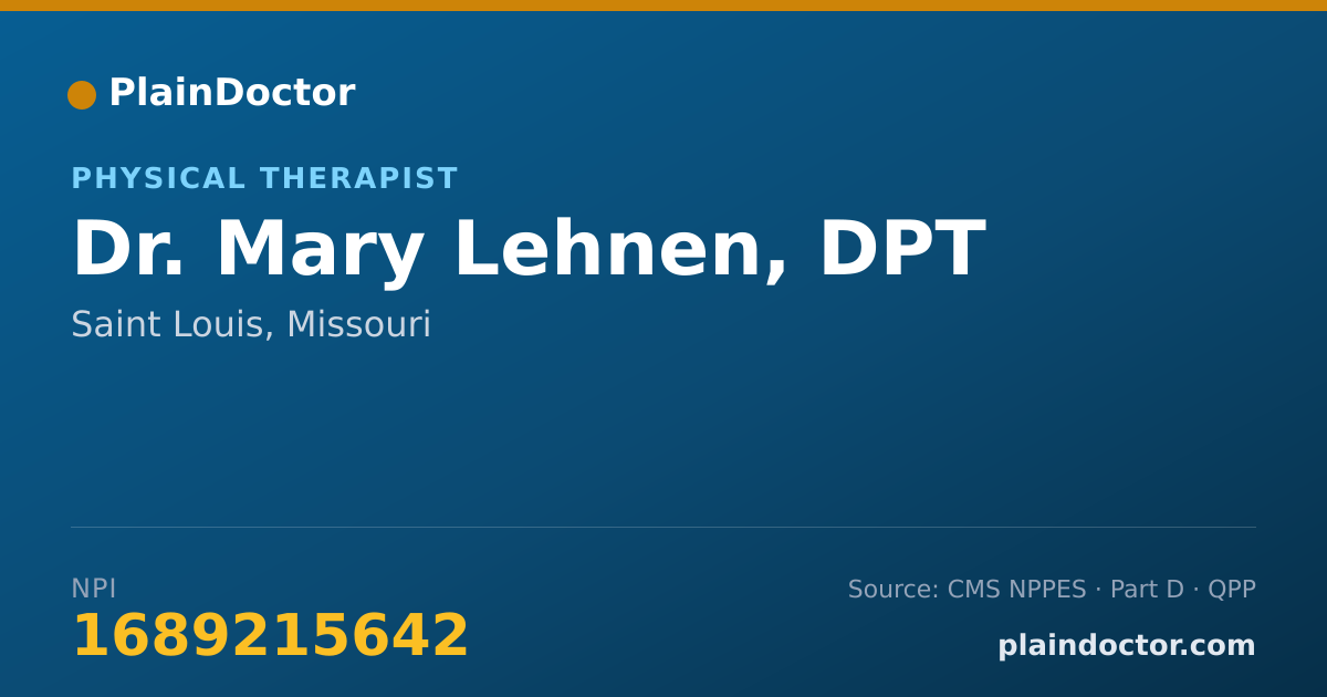 Shareable card for Mary Lehnen, DPT - Physical Therapist, Saint Louis, MO