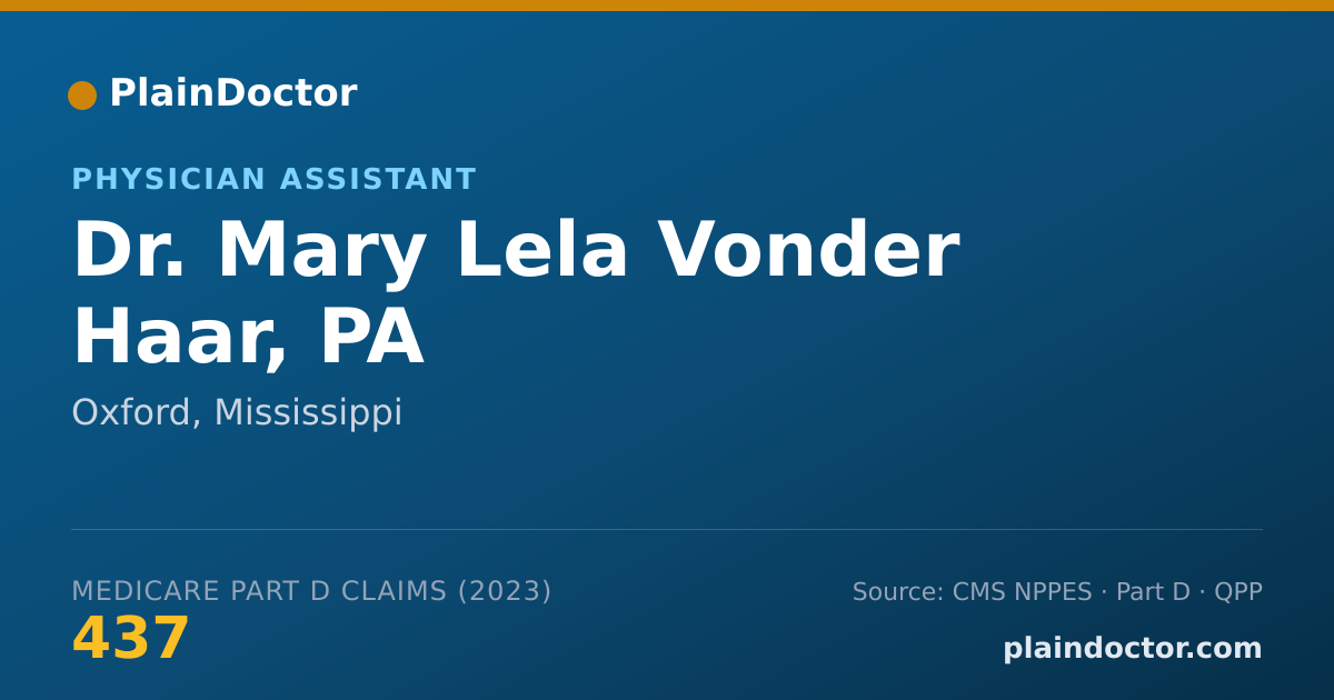 Shareable card for Mary Lela Vonder Haar, PA - Physician Assistant, Oxford, MS